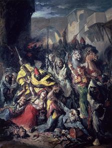 Assault of the moors to a Jewish neighbourhood by Francisco Lameyer