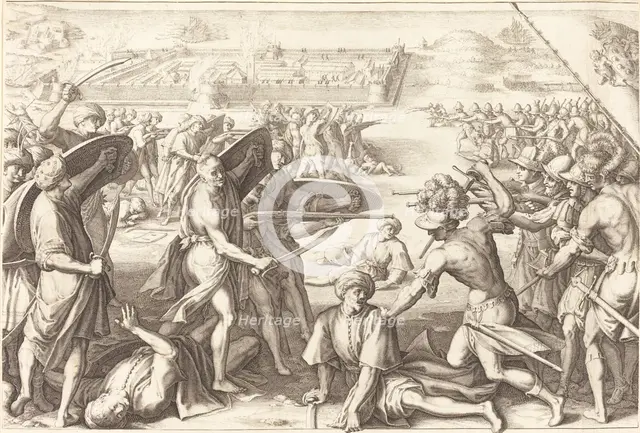 Assault on the Outer Forts of Bone, c. 1614. Creator: Jacques Callot.