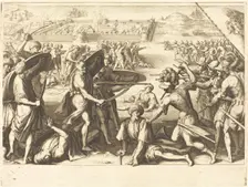 Assault on the Outer Forts of Bone, c. 1614. Creator: Jacques Callot