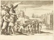 Assault on Two Fortresses, c. 1614. Creator: Jacques Callot