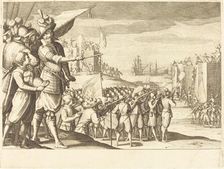 Assault on Two Fortresses, c. 1614. Creator: Jacques Callot