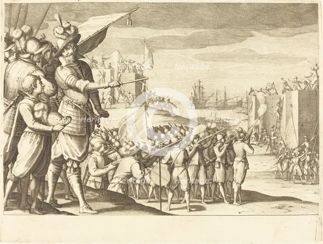 Assault on Two Fortresses, c. 1614. Creator: Jacques Callot.