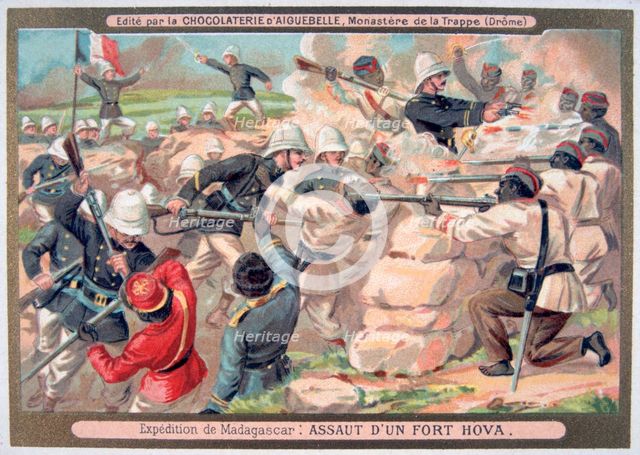 'Assault on a Hova Fort', Madagascar, 1883-1896. Artist: Unknown