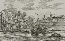 Assault on Cadiz, 1797, (1851). Creator: Unknown