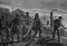 Assault on German students by Slavs at Kuchelbad, near Prague, 1881. Creator: Unknown
