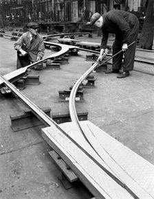Assembling trackwork in an ICI factory, Sheffield, South Yorkshire, 1963. Artist: Michael Walters