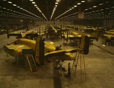 Assembling B-25 bombers at North American Aviation, Kansas City, Kansas, 1942. Creator: Alfred T Palmer