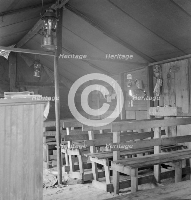 Assembly of God in tent by the roadside, Cache County, Oklahoma, 1937. Creator: Dorothea Lange.