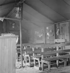 Assembly of God in tent by the roadside, Cache County, Oklahoma, 1937. Creator: Dorothea Lange