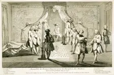 Assembly of Freemasons for the initiation of a Master, c1733. Creator: Unknown