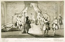 Assembly of Freemasons for the initiation of a Master, c1733. Creator: Unknown