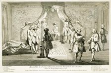 Assembly of Freemasons for the initiation of a Master, c1733