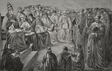 Assembly of prelates and doctors of the church held in Anagni, (Italy) in 1256, (1877). Creators: Etienne Huyot, Jules Jean Marie Joseph Huyot
