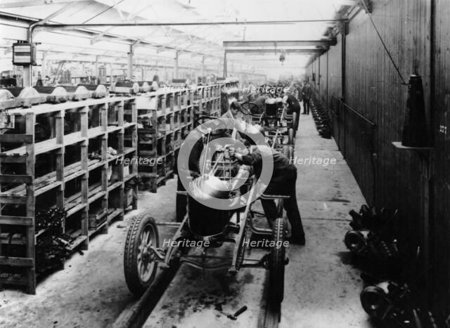 Assembly line of the Morris Bullnose, Cowley, Oxfordshire, 1925. Artist: Unknown