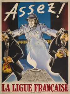 Assez! Ici repose un soldat français mort pour la patrie. La ligue Française, 1942. Creator: Venabert (active 1920s-1930s)