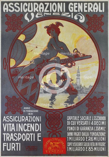 Assicurazioni Generali S.p.A., 1910. Creator: Sormani, Gian Luciano (1867-1938).