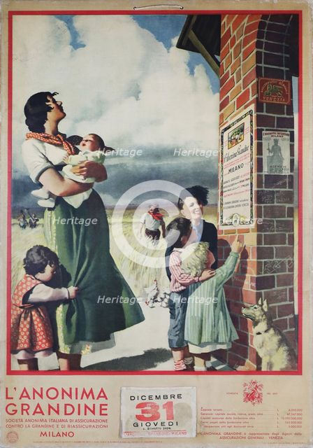 Assicurazioni Generali S.p.A., 1936. Creator: Boccasile, Gino (1901-1952).