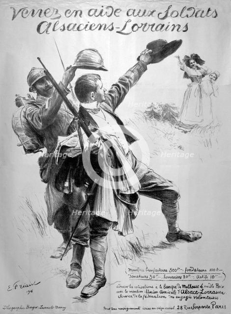 'Assist the Alsatian soldiers', French World War I poster, 1916. Artist: Unknown