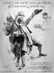 Assist the Alsatian soldiers French World War I poster, 1916