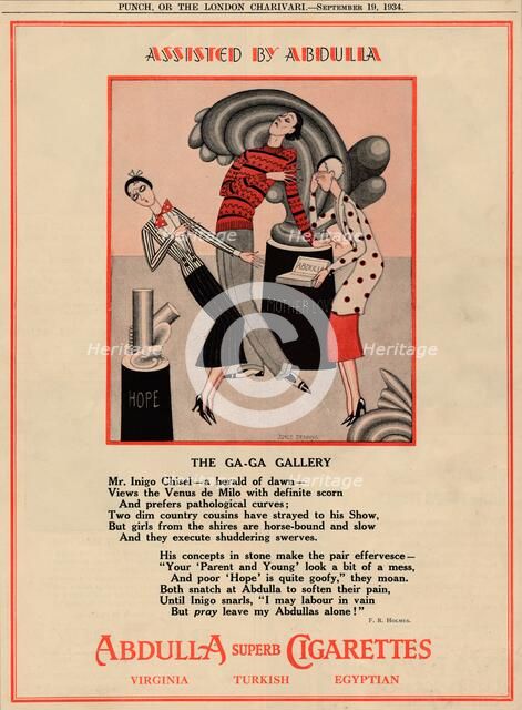 'Assisted by Abdulla - The Ga-Ga Gallery', 1934. Artist: Unknown.