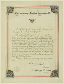 Association of Municipal Corporations. Creator: Unknown