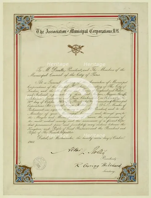 Association of Municipal Corporations. Creator: Unknown.