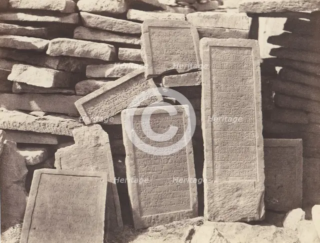 Assouan, Cimetière Arabe - Inscription Funéraires, 1851-52, printed 1853-54. Creator: Félix Teynard.