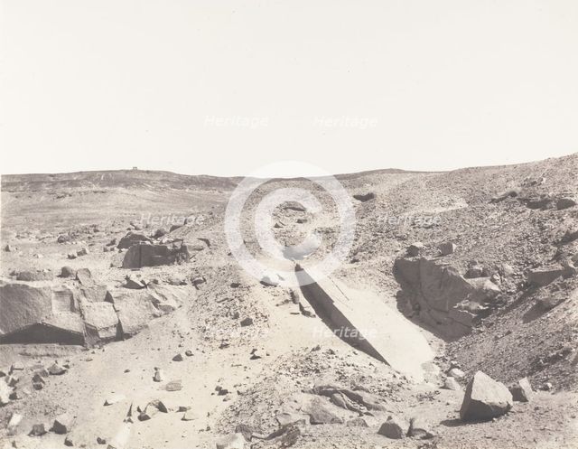 Assouan (Syène), Carrières de Granit - Ancien Système d'Extraction, 1851-52, printed 1853-54. Creator: Félix Teynard.