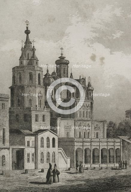Assumption Church in Pokrovka Street, Moscow, Russia, 1839. Creator: Augustin François Lemaitre.