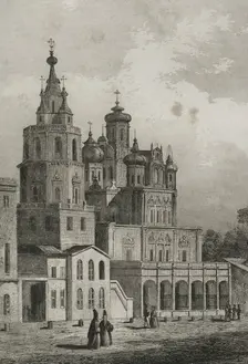 Assumption Church in Pokrovka Street, Moscow, Russia, 1839. Creator: Augustin François Lemaitre