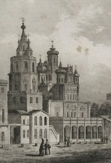 Assumption Church in Pokrovka Street, Moscow, Russia, 1839. Creator: Augustin François Lemaitre