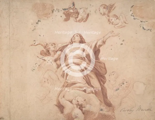 Assumption of the Virgin (after Carlo Maratta?), 17th century. Creator: Anon.