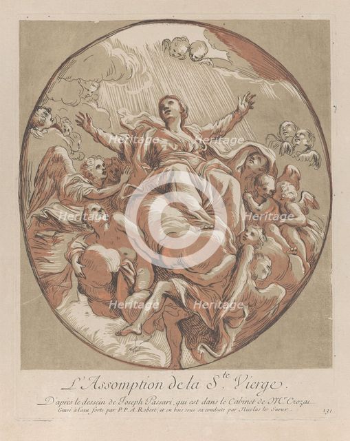 Assumption of the Virgin; from 'Recueil d'estampes d'après les plus beaux tableaux ..., ca. 1729-40. Creator: Nicolas Le Sueur.