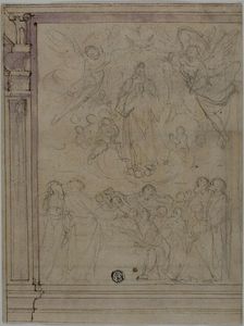 Assumption of the Virgin (recto); Sketches of Architectural Details (verso), n.d. Creator: Unknown