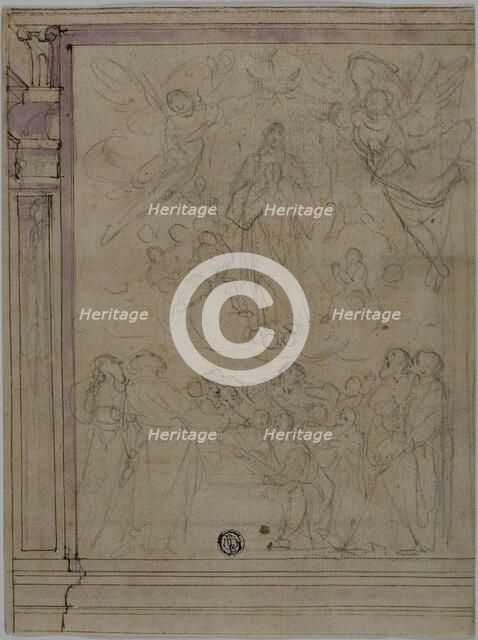 Assumption of the Virgin (recto); Sketches of Architectural Details (verso), n.d. Creator: Unknown.