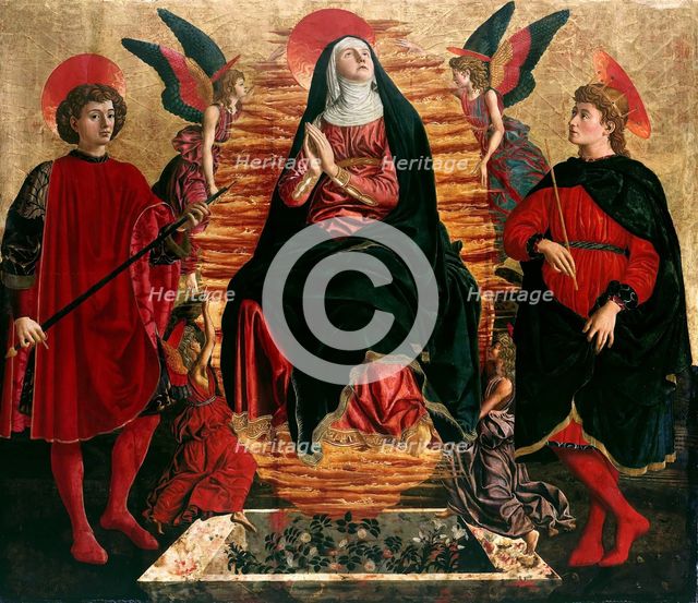 Assumption of the Virgin with Saints Julian and Minias, 1449-1450. Artist: Andrea del Castagno (c. 1418-1457)