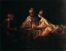 Assuerus, Haman and Esther 1660. Artist: Rembrandt Harmensz van Rijn