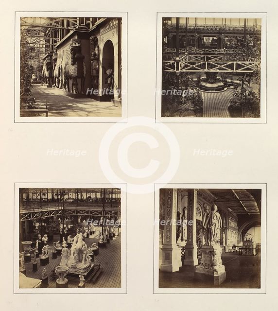 [Assyrian Court, Facade Towards the Nave; Elevated View of Assyrian Court; Greek and R..., ca. 1859. Creator: Attributed to Philip Henry Delamotte.