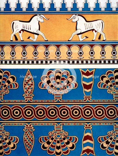Assyrian brick and tile design, 1933-1934. Artist: Unknown