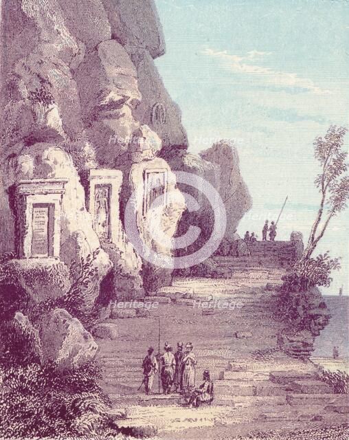 'Assyrian Sculpture at the Nahr El Kelb or Dog River', c19th century. Creator: Unknown.