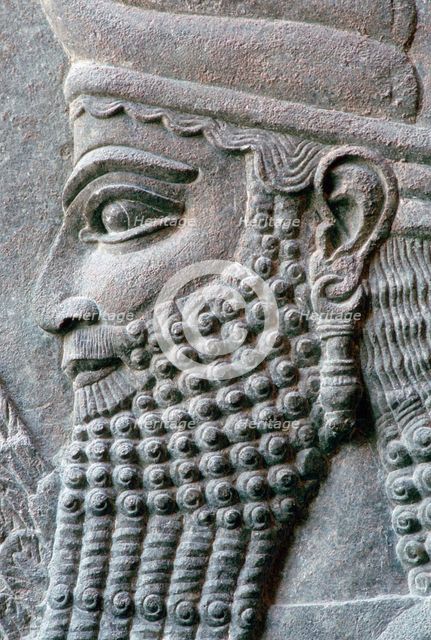 Assyrian relief of a genie protector from the palace of Sargon II at Khorsabad. Artist: Unknown