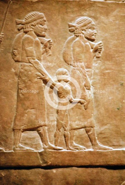 Assyrian relief of refugees. Artist: Unknown