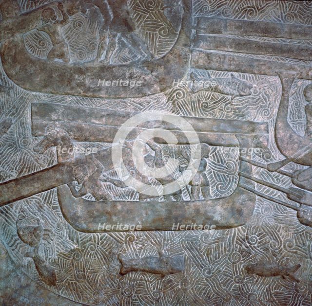 Assyrian relief of the transport of wood. Artist: Unknown
