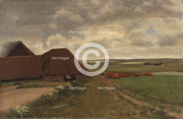 At a West Jutland brickworks, grey weather, 1891. Creator: Niels Bjerre.