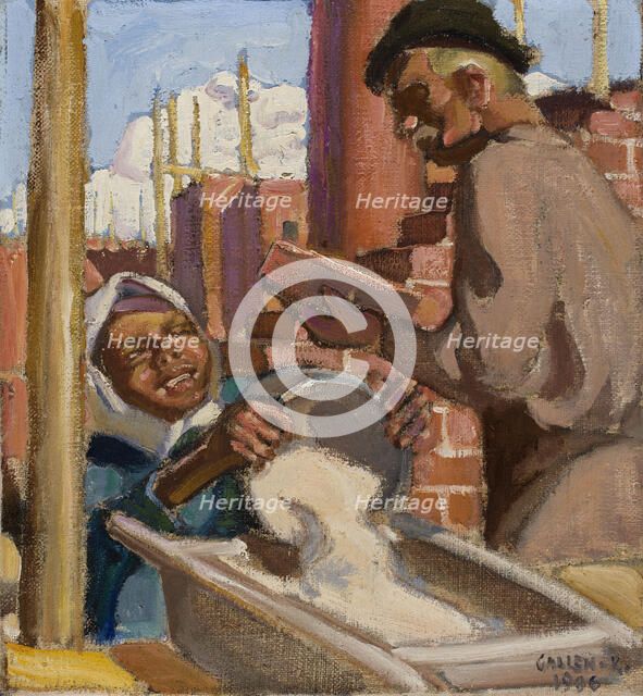At a Building Site, 1906. Creator: Akseli Gallen-Kallela.