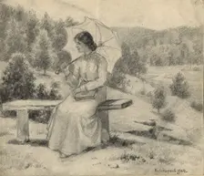 At a Dacha (Seasonal Home) near the River Irkut, 1904. Creator: Boris Vasilievich Smirnov