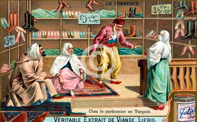 At a shoemaker's in Turkey, c1900. Artist: Unknown