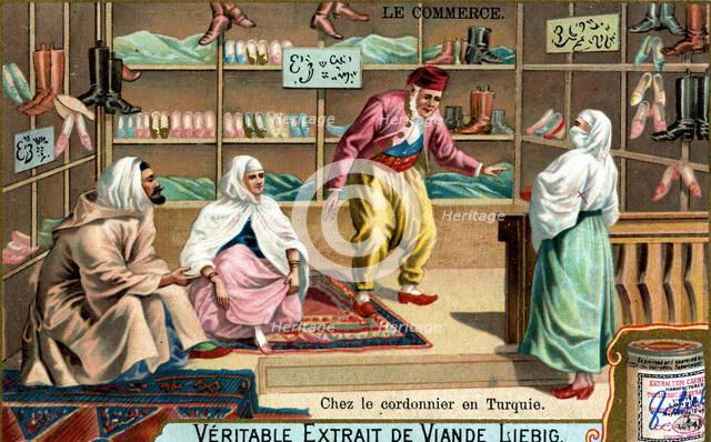 At a shoemaker's in Turkey, c1900. Artist: Unknown