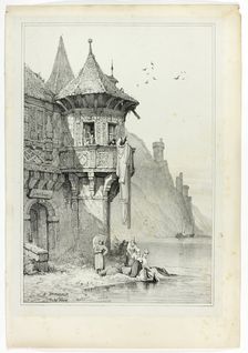 At Braubach on the Rhine, 1833. Creator: Samuel Prout