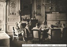 At Grand Quartier General; Daily briefing in the office of the General Commander-in-Chief.., 1917. Creator: Unknown